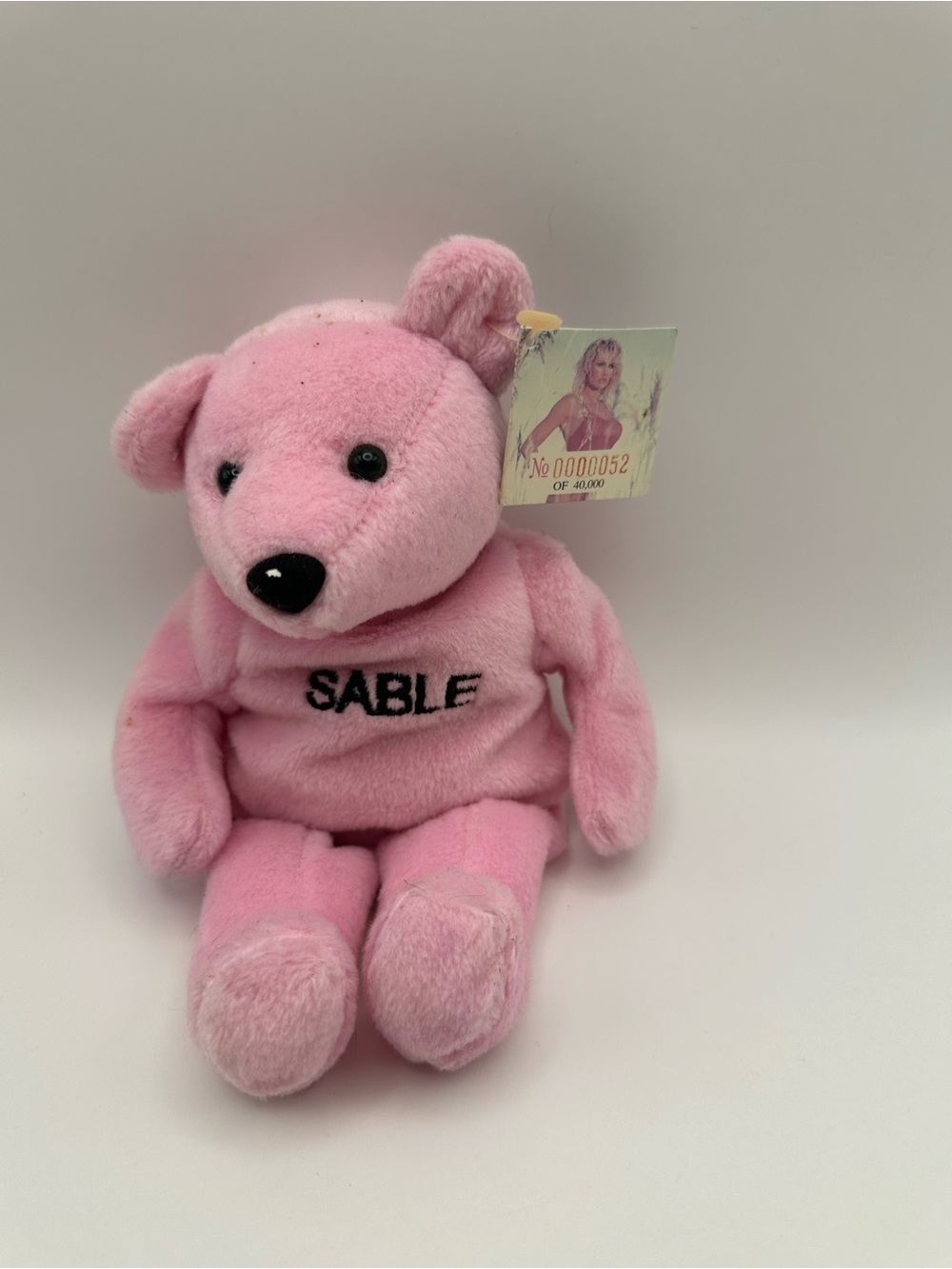 WWF Sable Pink Bear Beanbag Plush Limited Edition 1999 Birthday Gift